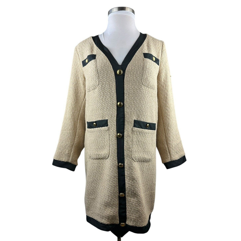 *Flawed Tuckernuck Pomander Place Coco Tweed Bow Mini Shift Dress Tan Size XXL - Picture 13 of 16